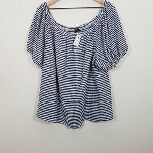 NWT Lane Bryant Stiped Off-The-Shoulder Top Blouse Size 26/28